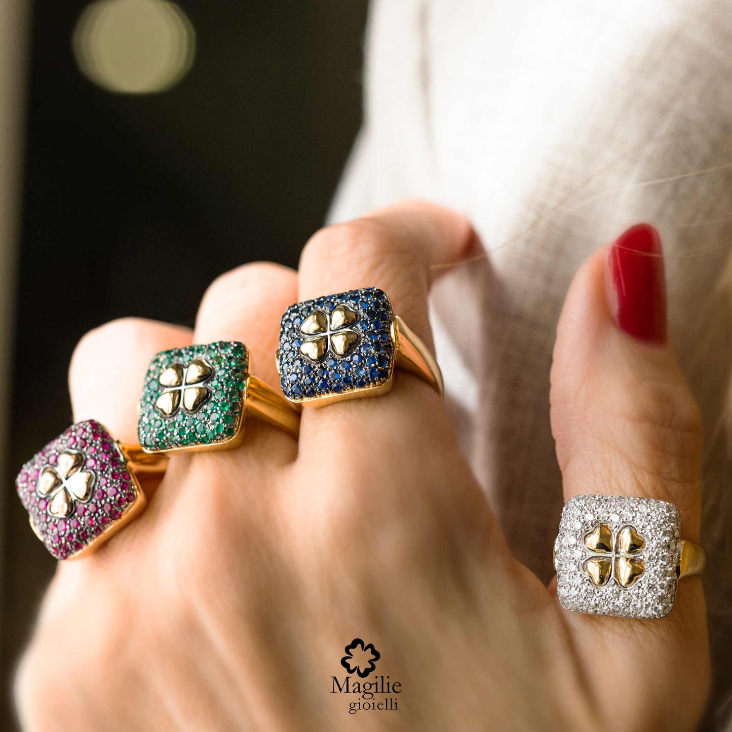 Anello Cocktail Ring White Imperial