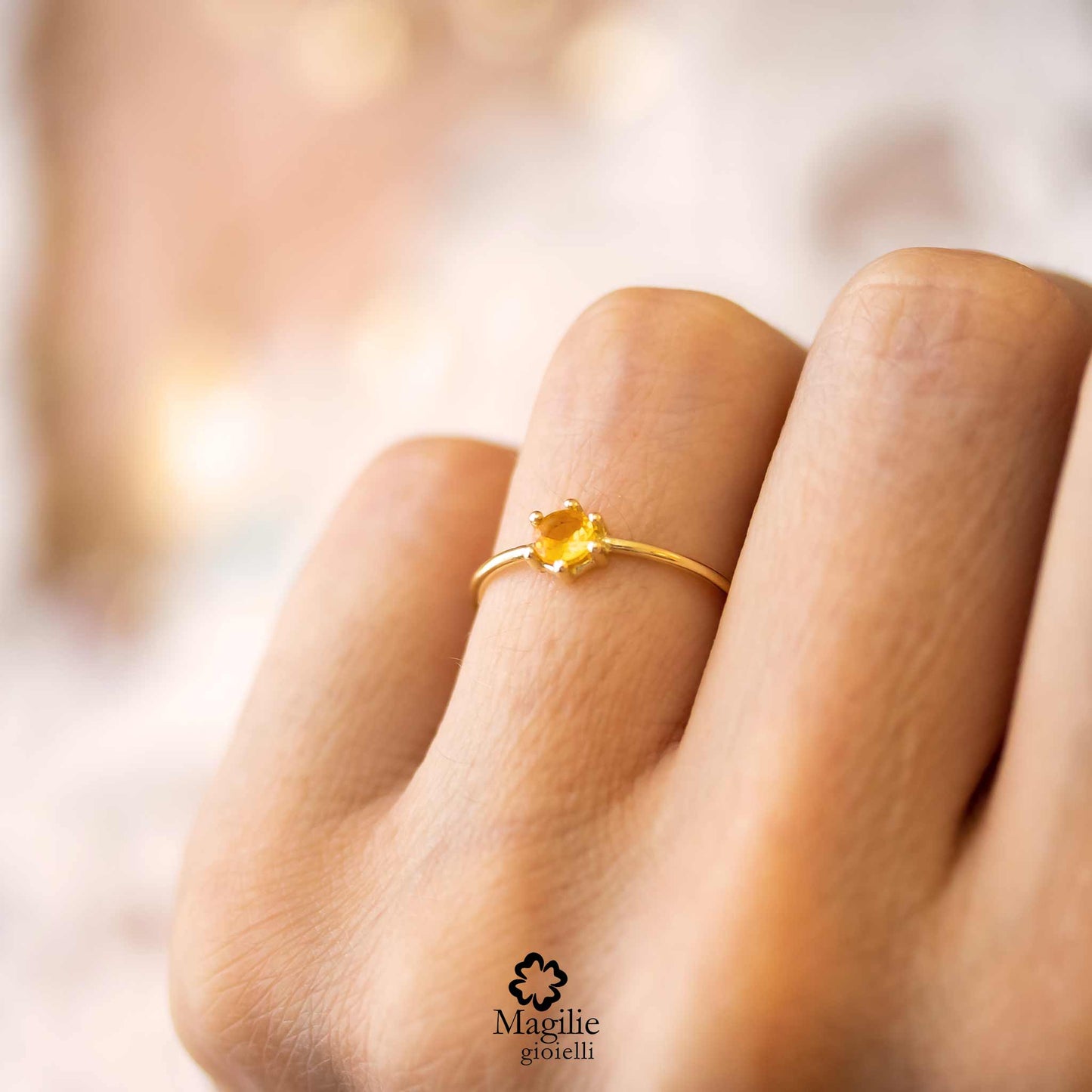 Anello Candy Zaffiro Giallo