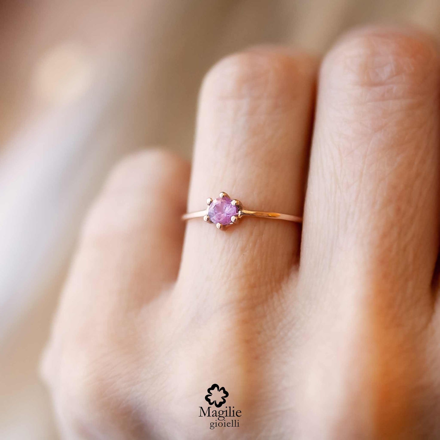 Anello Candy Zaffiro Rosa