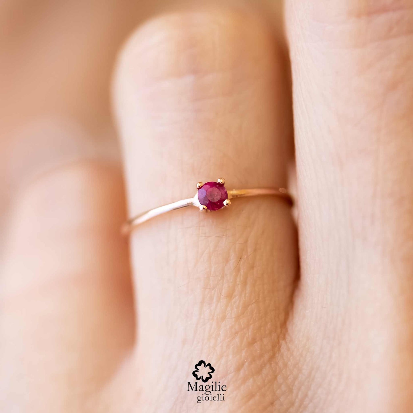 Anello Mini Candy Rubino