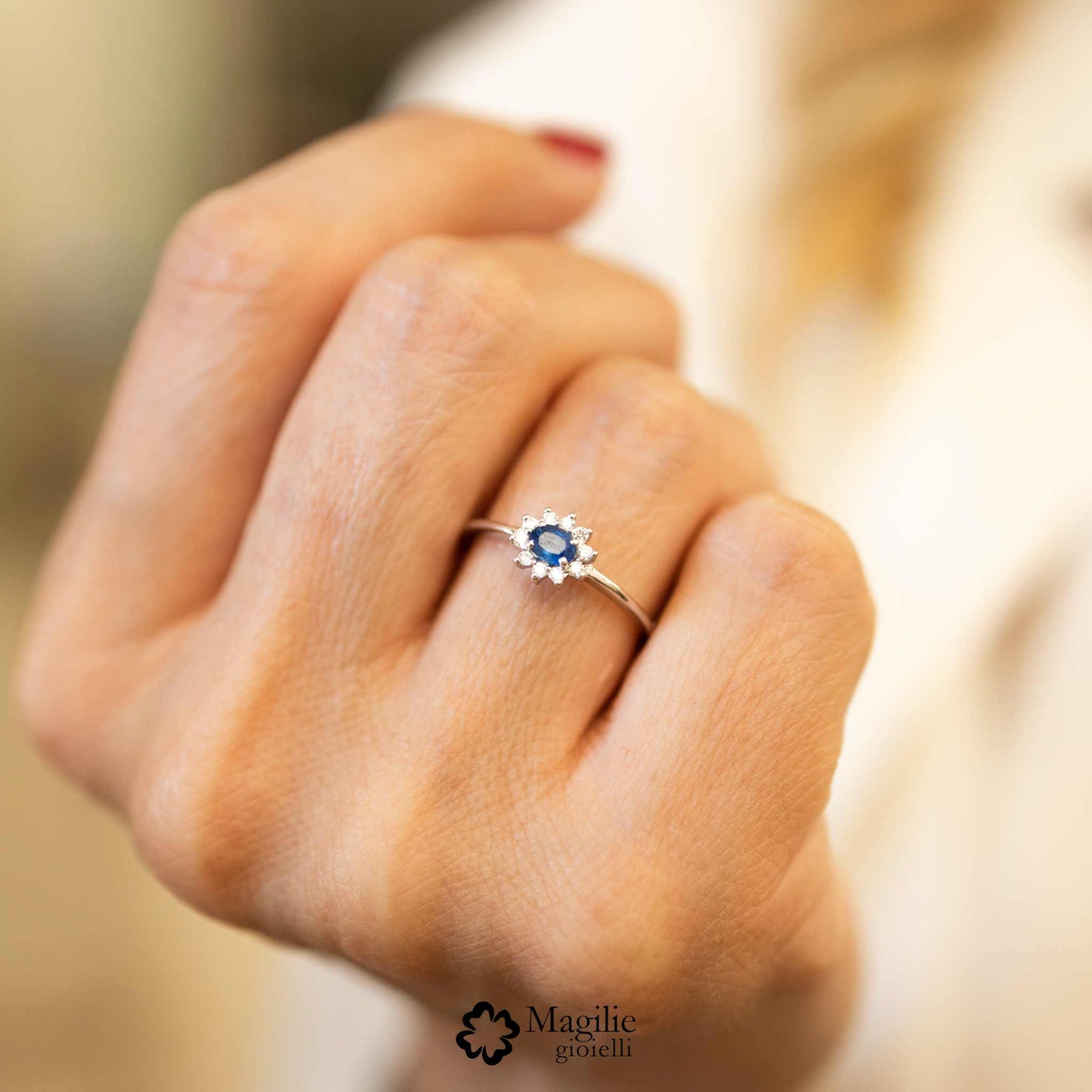 Anello Petit Fleur Zaffiro Blu