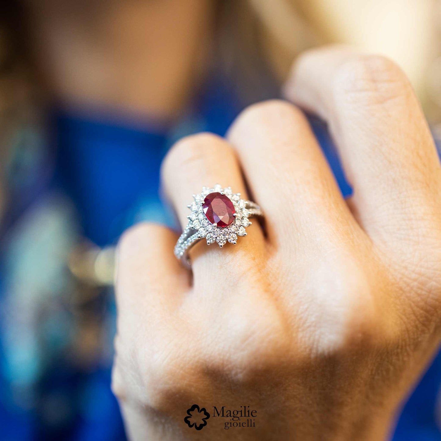 Anello Grande Fleur Rubino