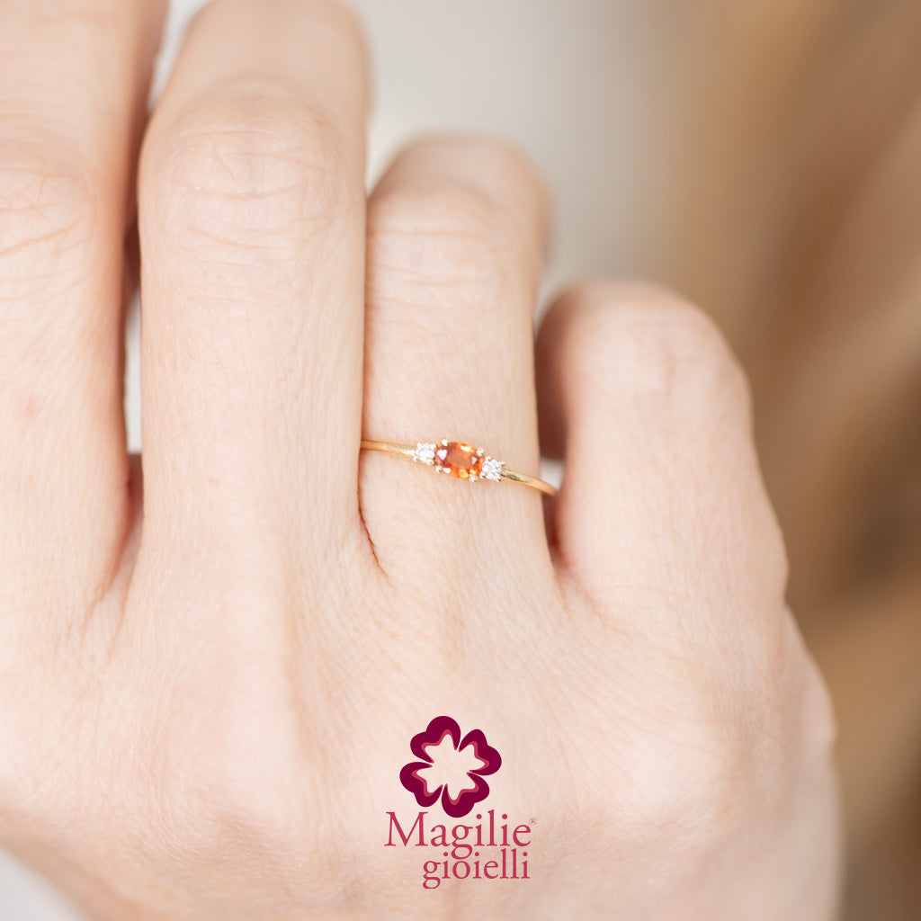 Anello Bubble Zaffiro Mandarino