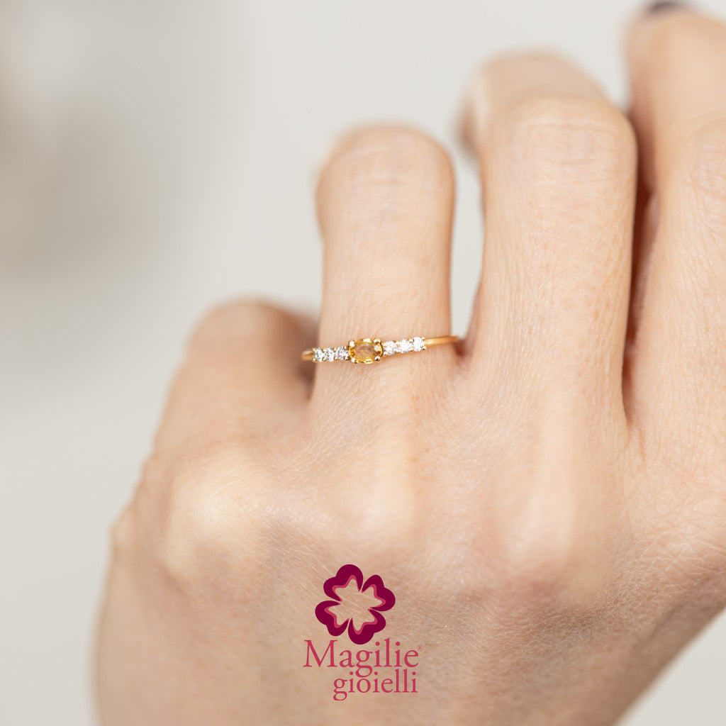 Anello Bubble Zaffiro Giallo