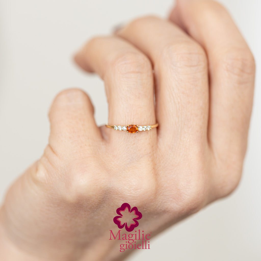 Anello Bubble Zaffiro Mandarino