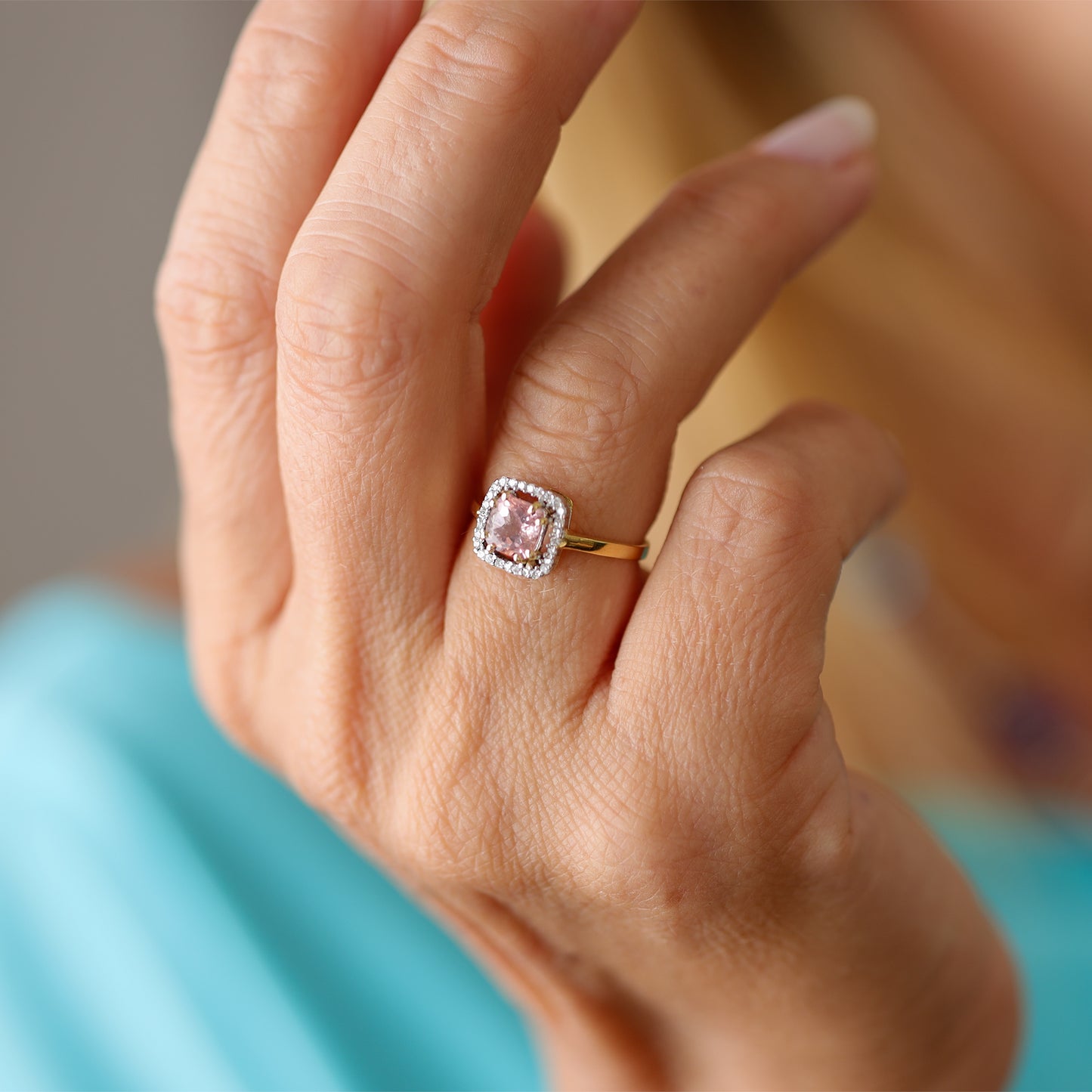 Anello Filo d'Aria Morganite