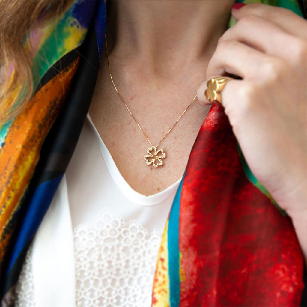 Collier Quadrifoglio oro e diamanti