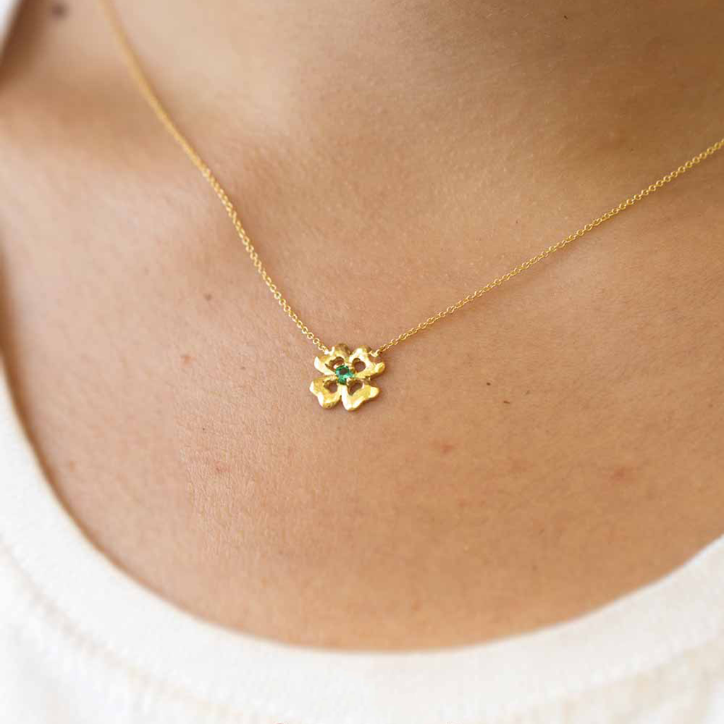 Collier Quadrifoglio con Smeraldo