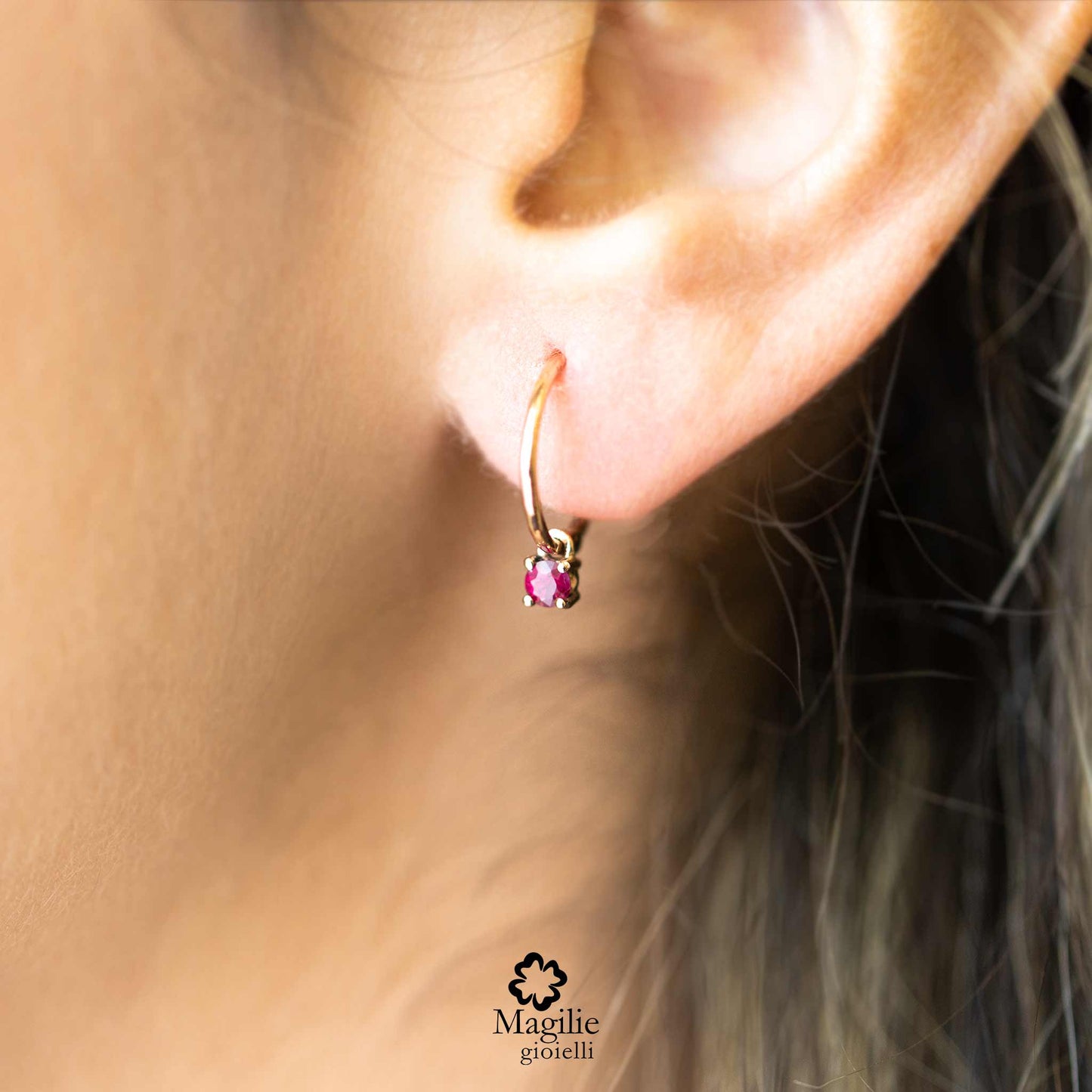 Orecchini Candy Zaffiro Rosa