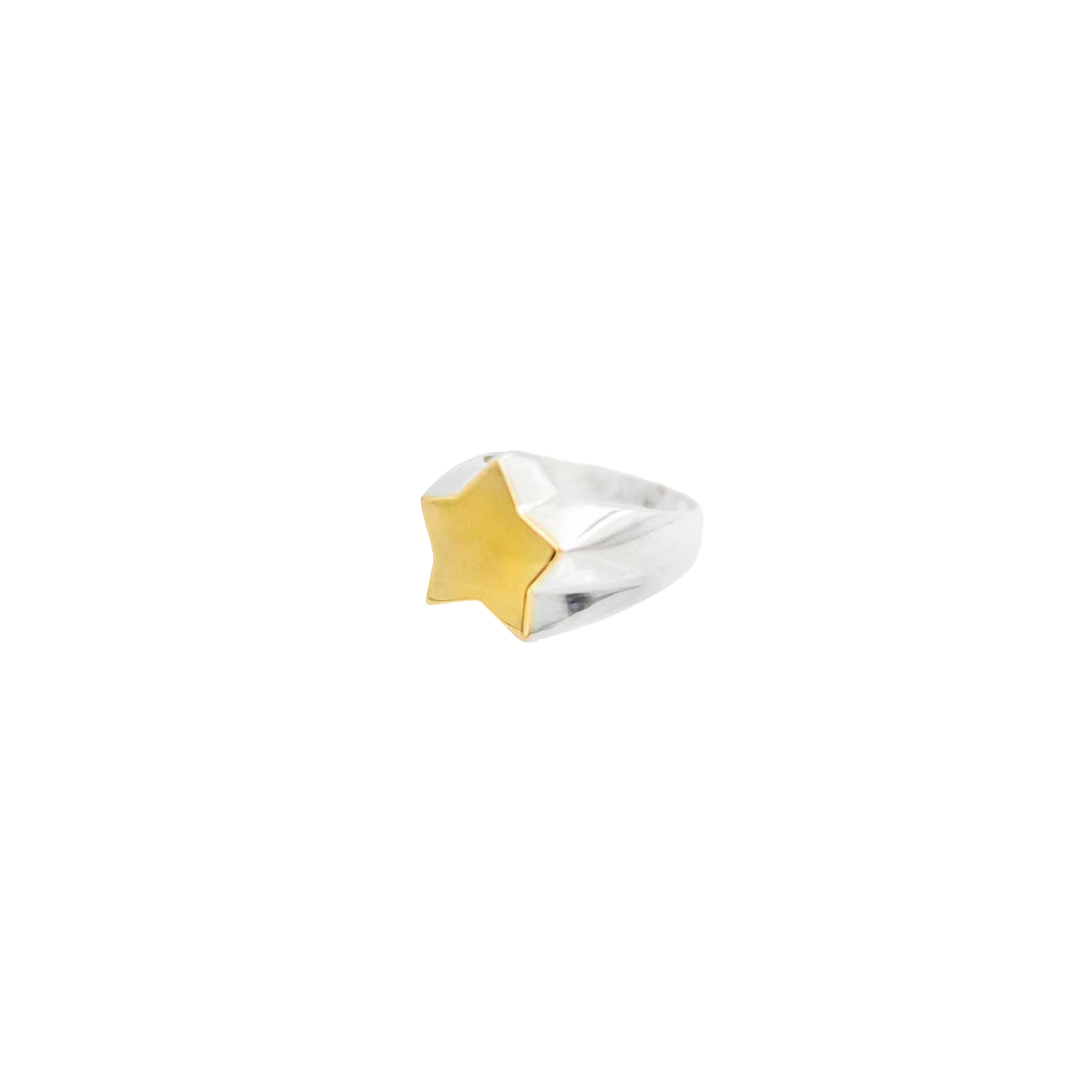 Anello Sigillo Stella Argento e Oro