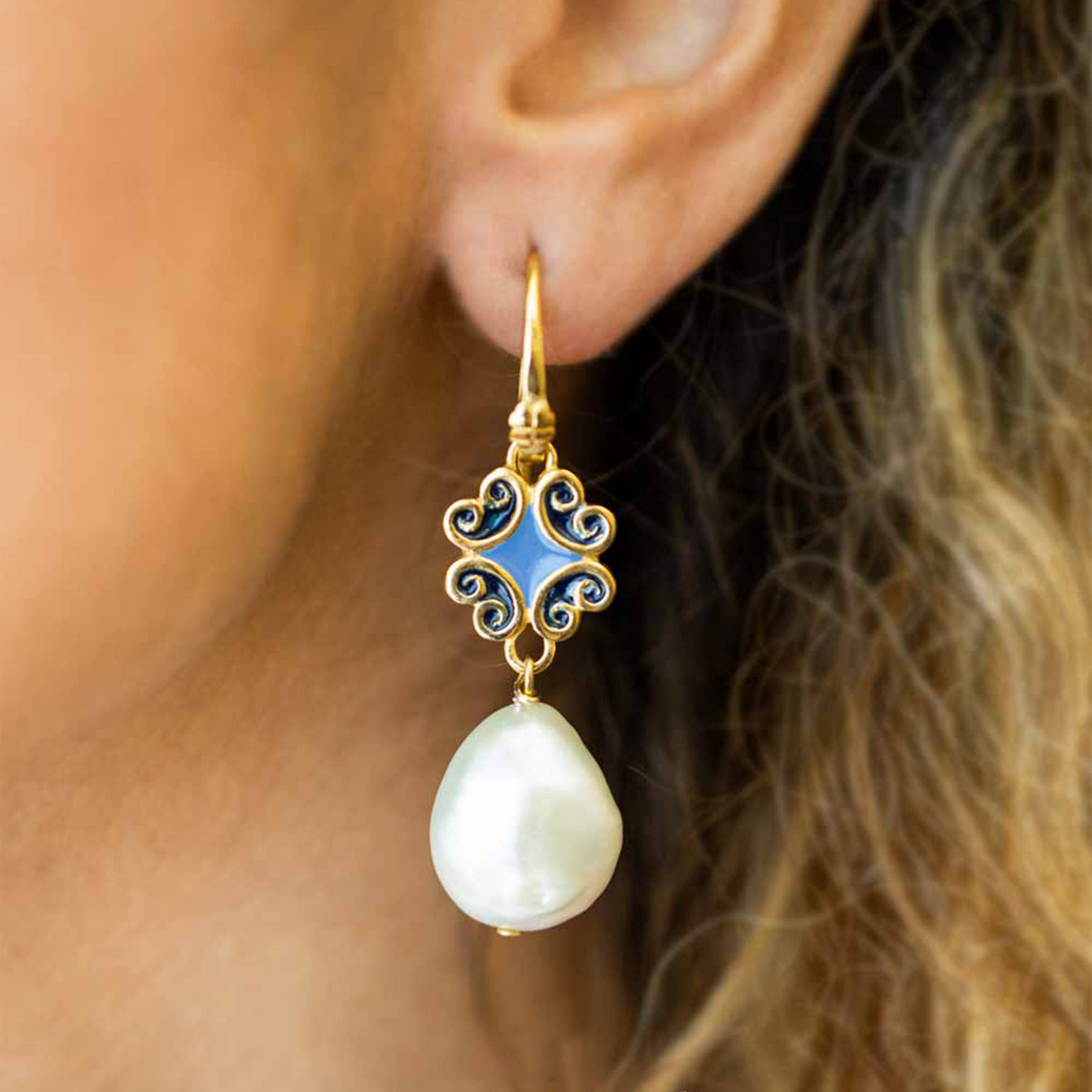 Orecchini Maiolica e Perle