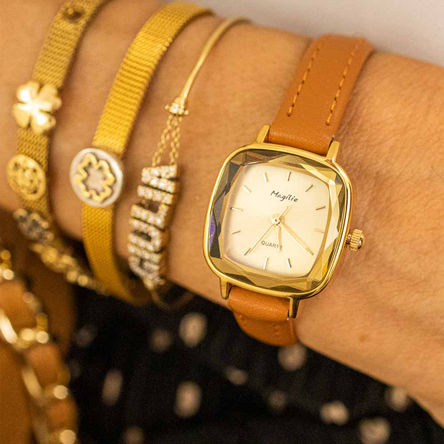 Orologio Crystal Cuoio