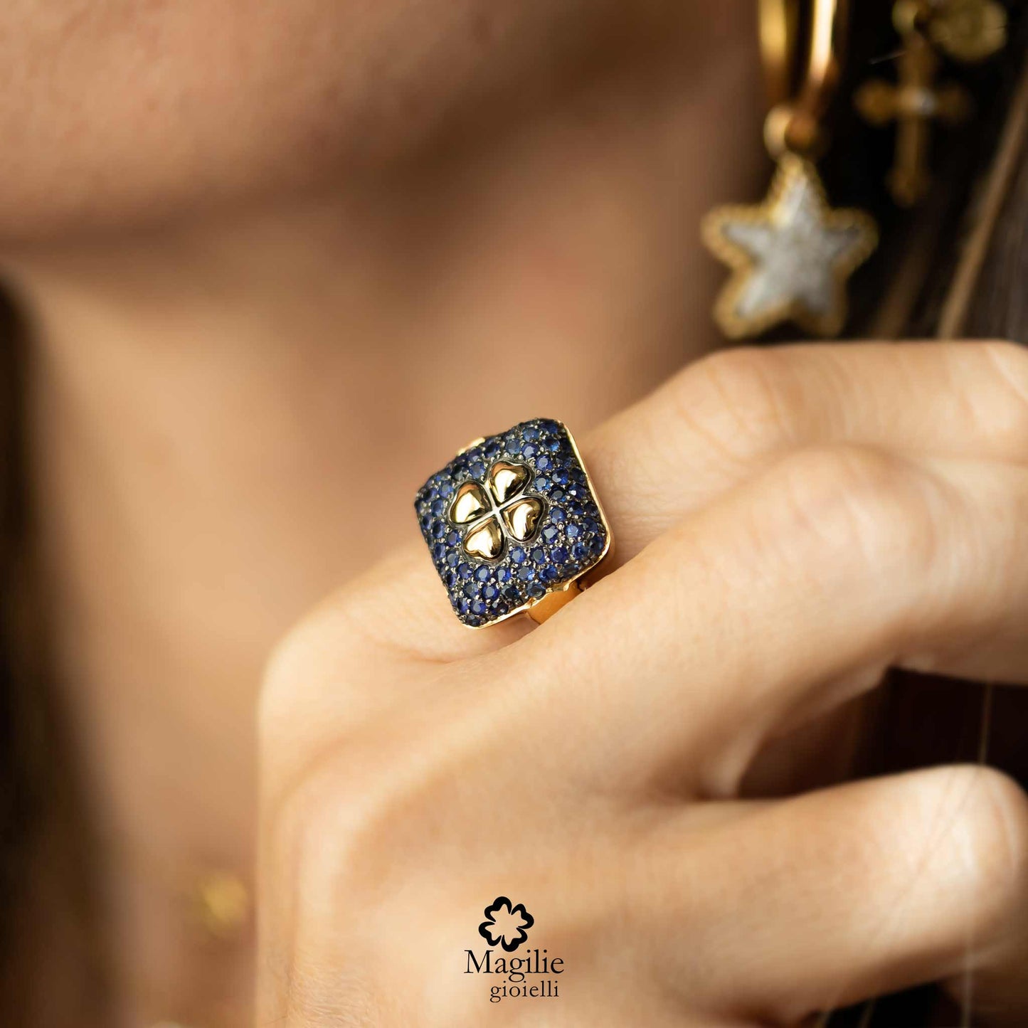 Anello Cocktail Ring Blu Imperial