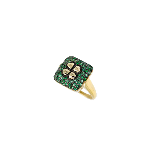 Anello Cocktail Ring Green Imperial