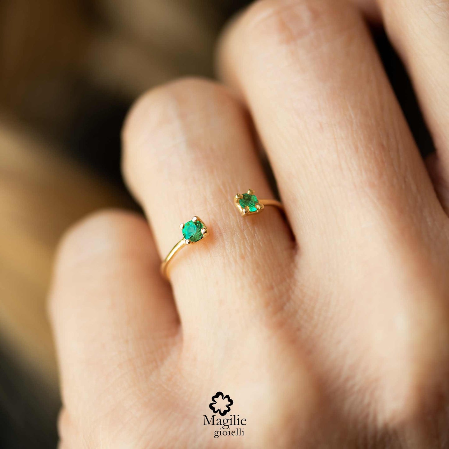 Anello Double Candy Smeraldi