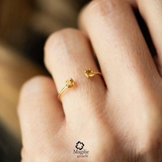 Anello Double Candy Zaffiro Giallo