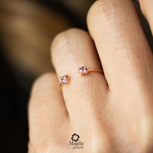 Anello Double Candy Zaffiro Rosa
