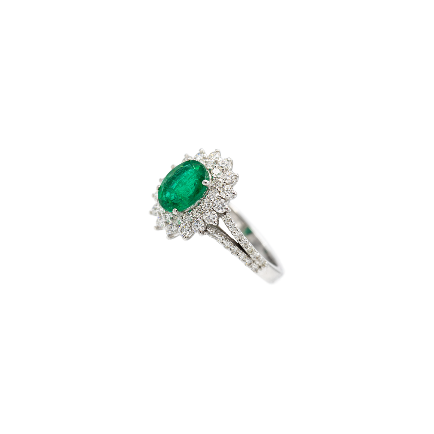 Anello Grande Fleur Smeraldo