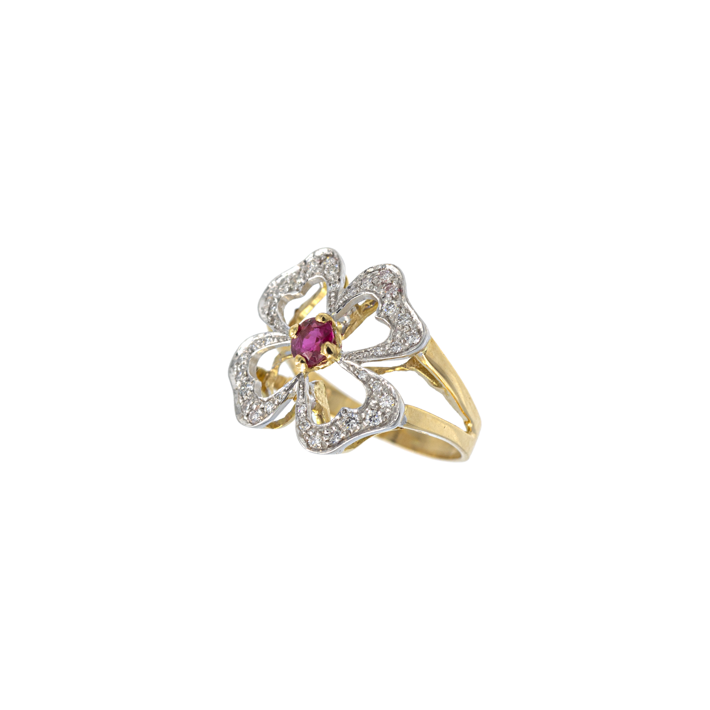 Anello Portafortuna diamanti e rubino