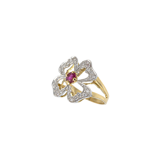 Anello Portafortuna diamanti e rubino