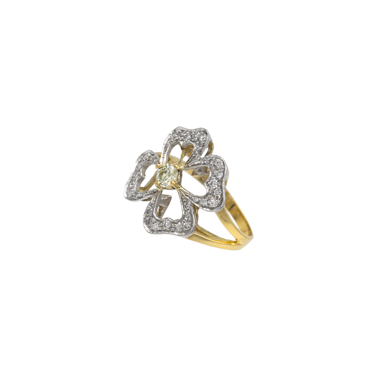 Anello Portafortuna diamante champagne