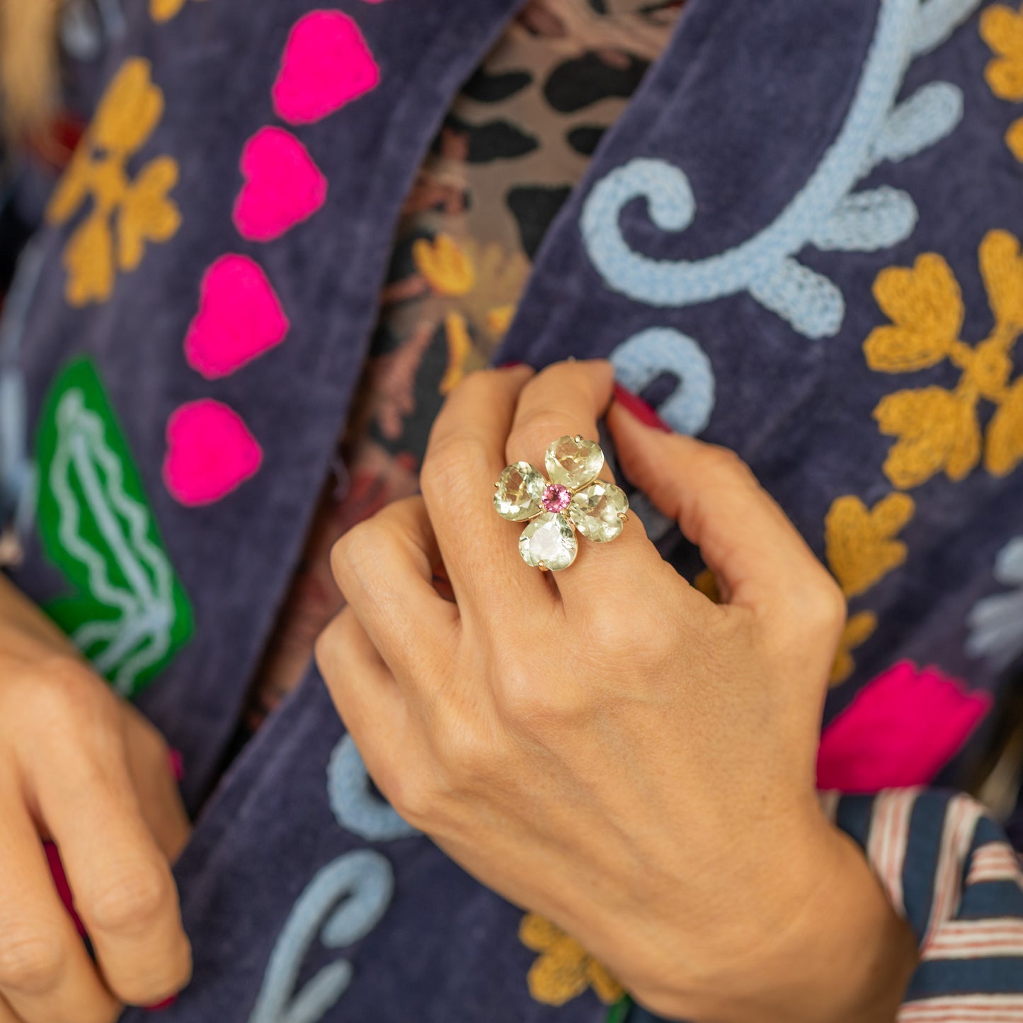 Super 4 Cuori Prasiolite