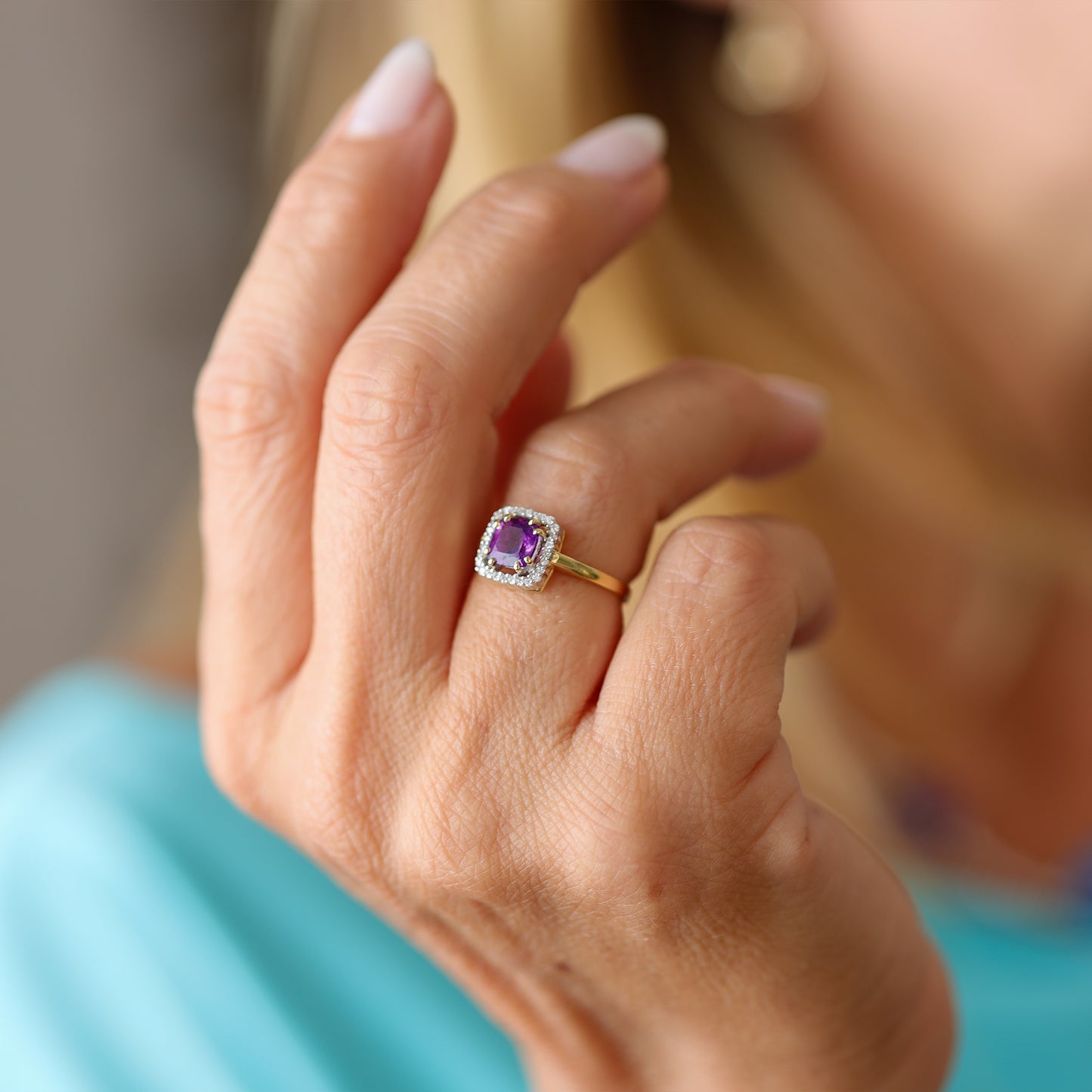 Anello Filo d'Aria Ametista