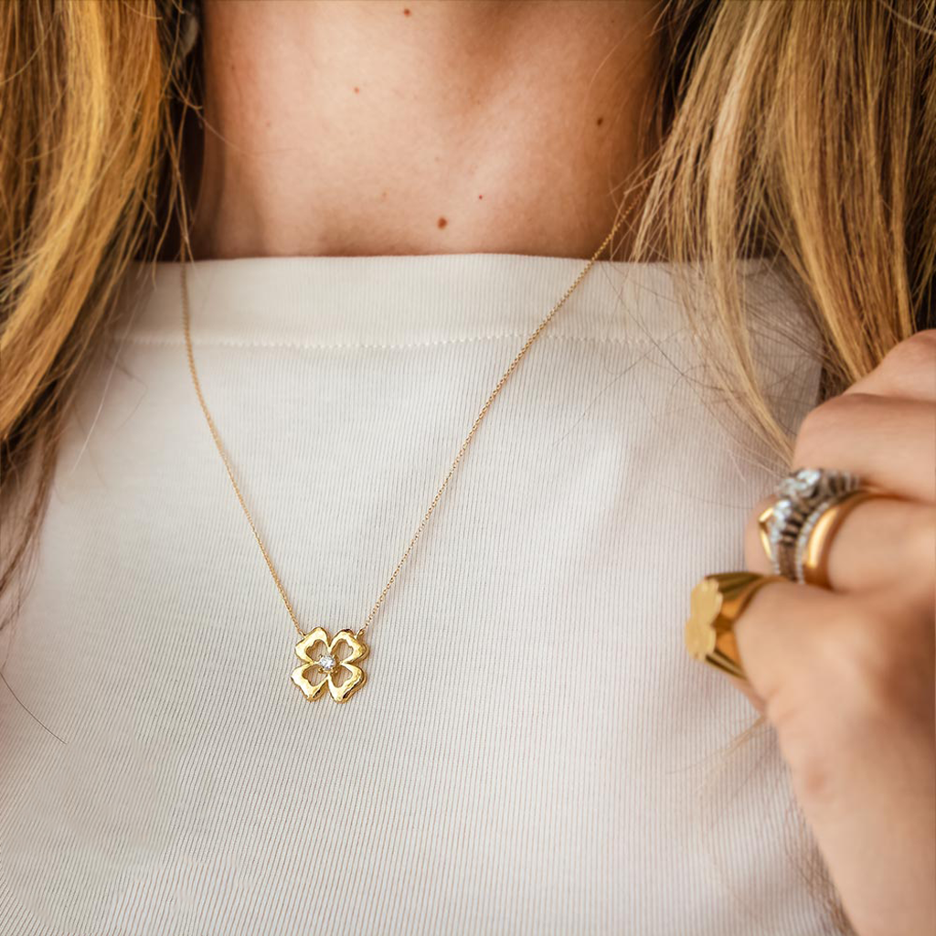 Collier Quadrifoglio oro e diamante