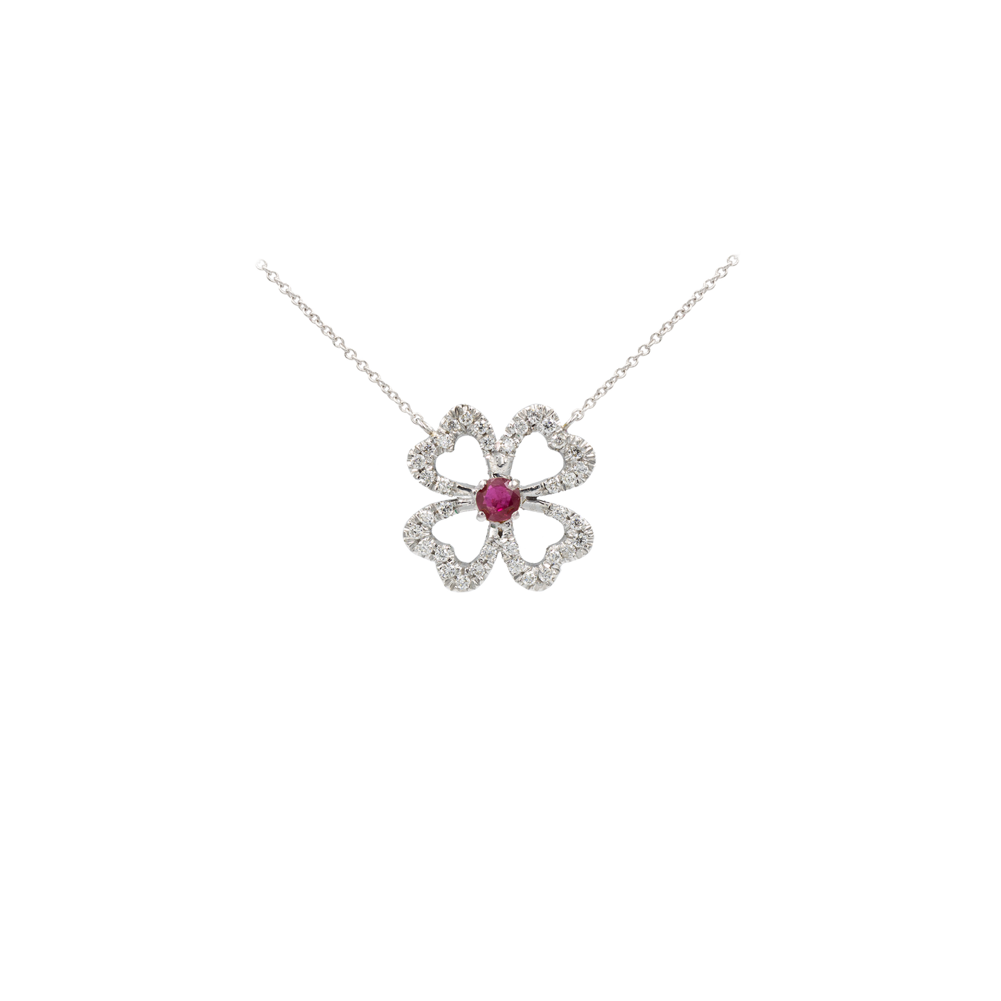 Collier Quadrifoglio zaffiro blu e diamanti