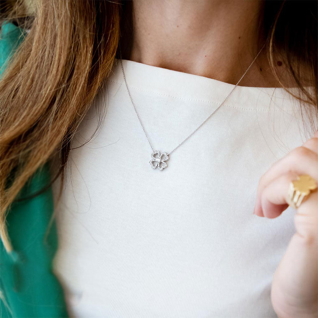 Collier Quadrifoglio oro e diamanti