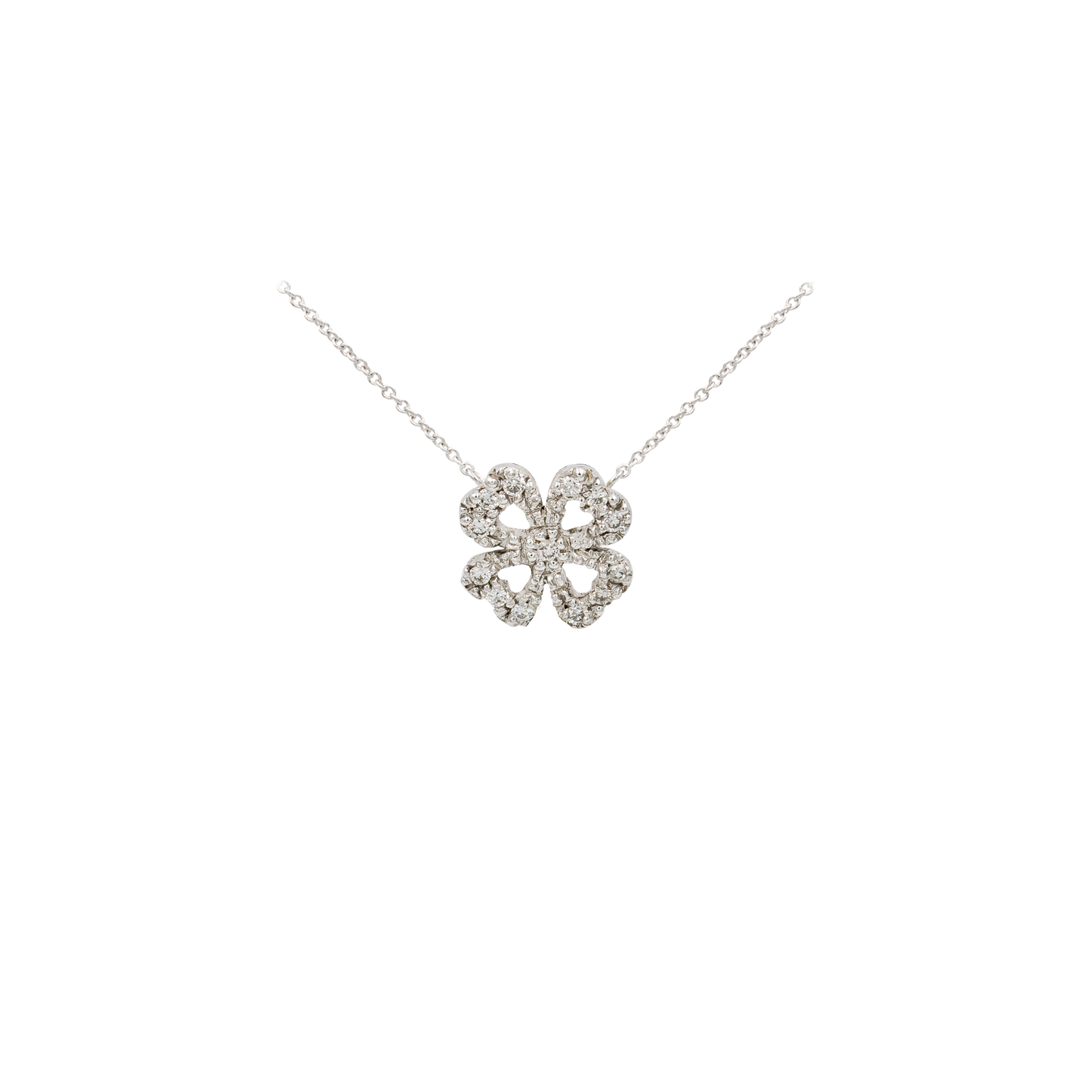 Collier Quadrifoglio perfilo Diamanti