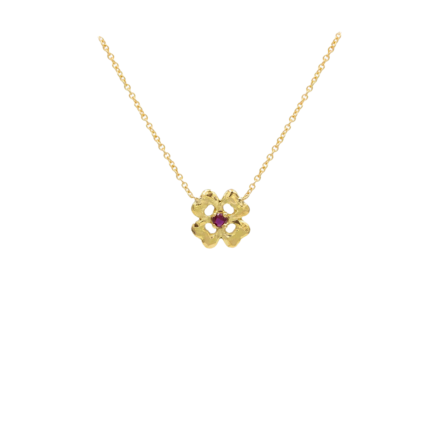 Collier Quadrifoglio con Rubino