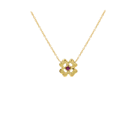 Collier Quadrifoglio con Rubino