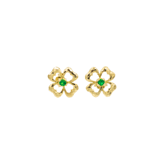 Orecchini Quadrifoglio oro Smeraldo