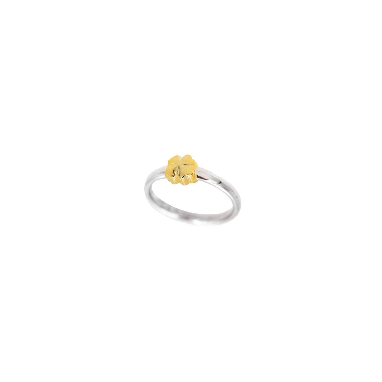 Anello Quadrifoglio Argento e Oro