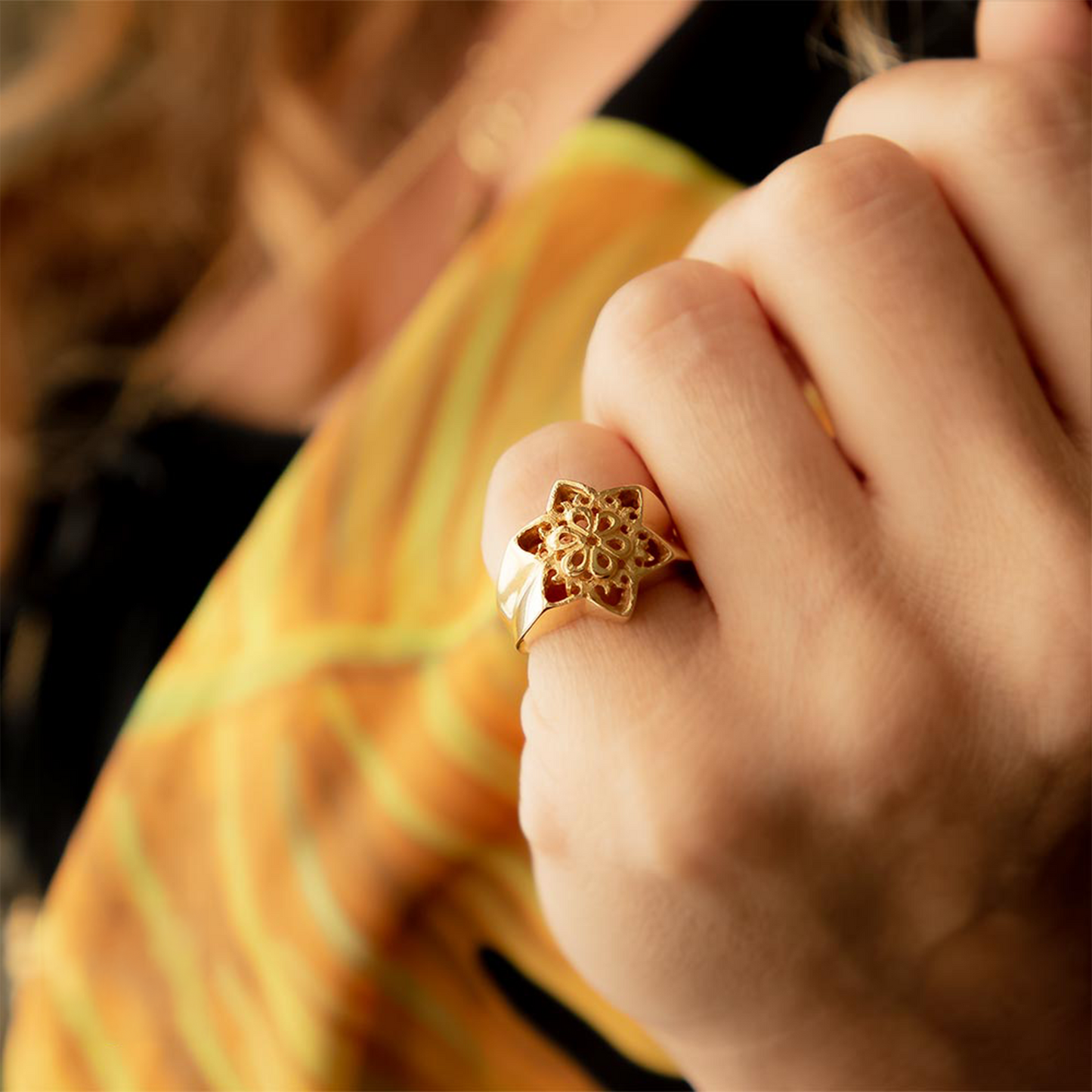 Anello Sigillo Fiore della Vita