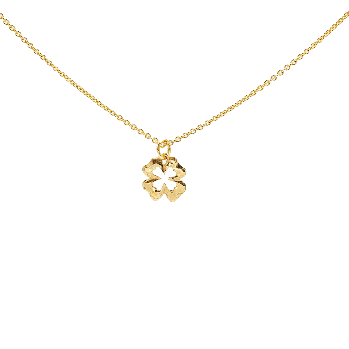 Collier Quadrifoglio Perfilo Martellato
