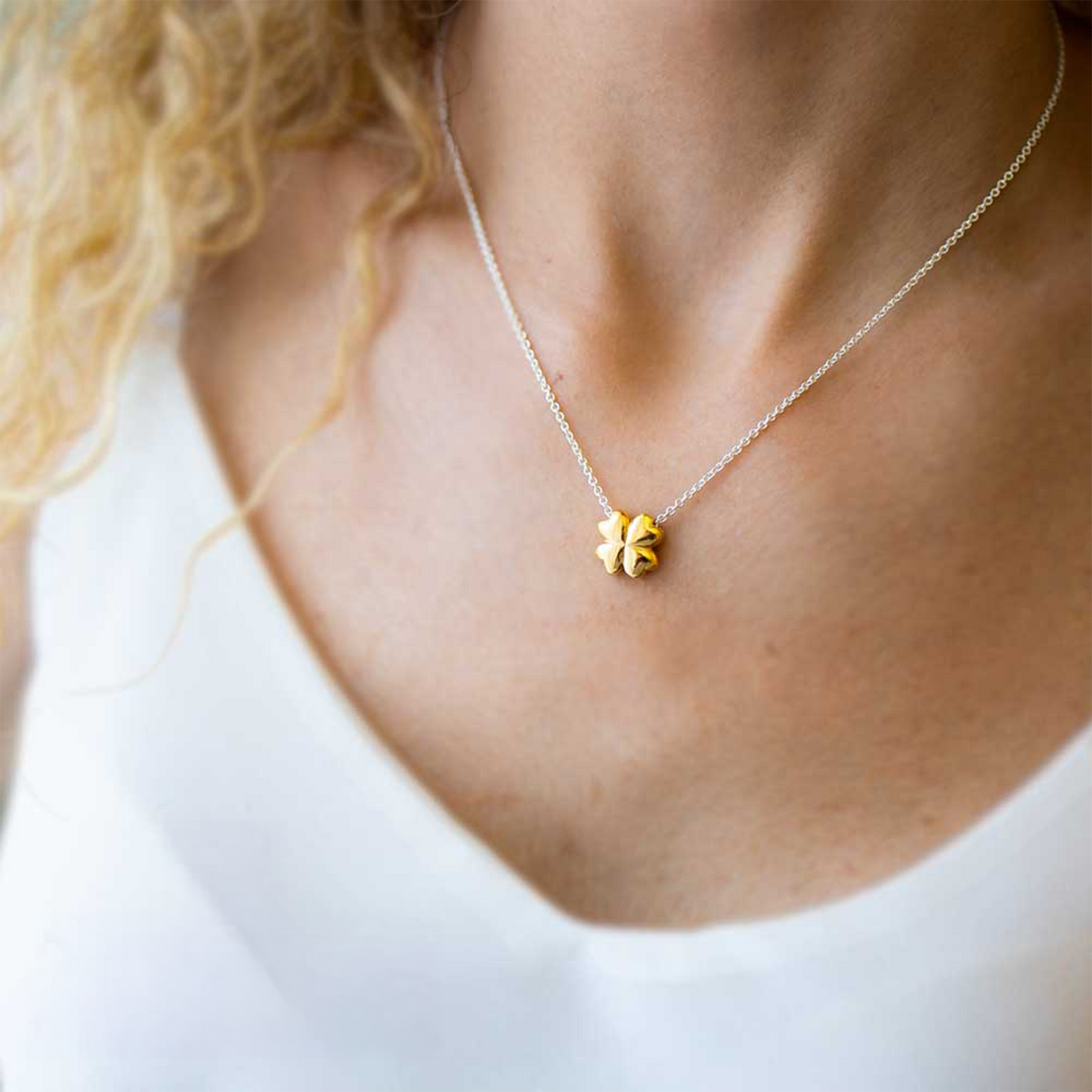 Collier Quadrifoglio Scorrevole Oro