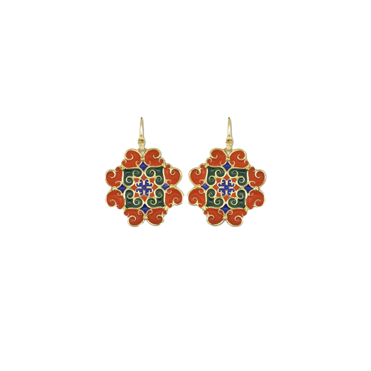 Orecchini Maiolica Rosso e Verde