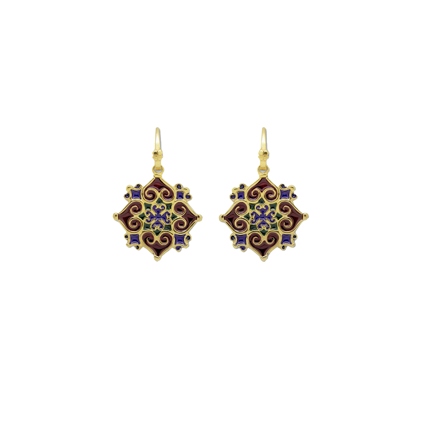 Orecchini Maiolica Vinaccia, Blu e Verde