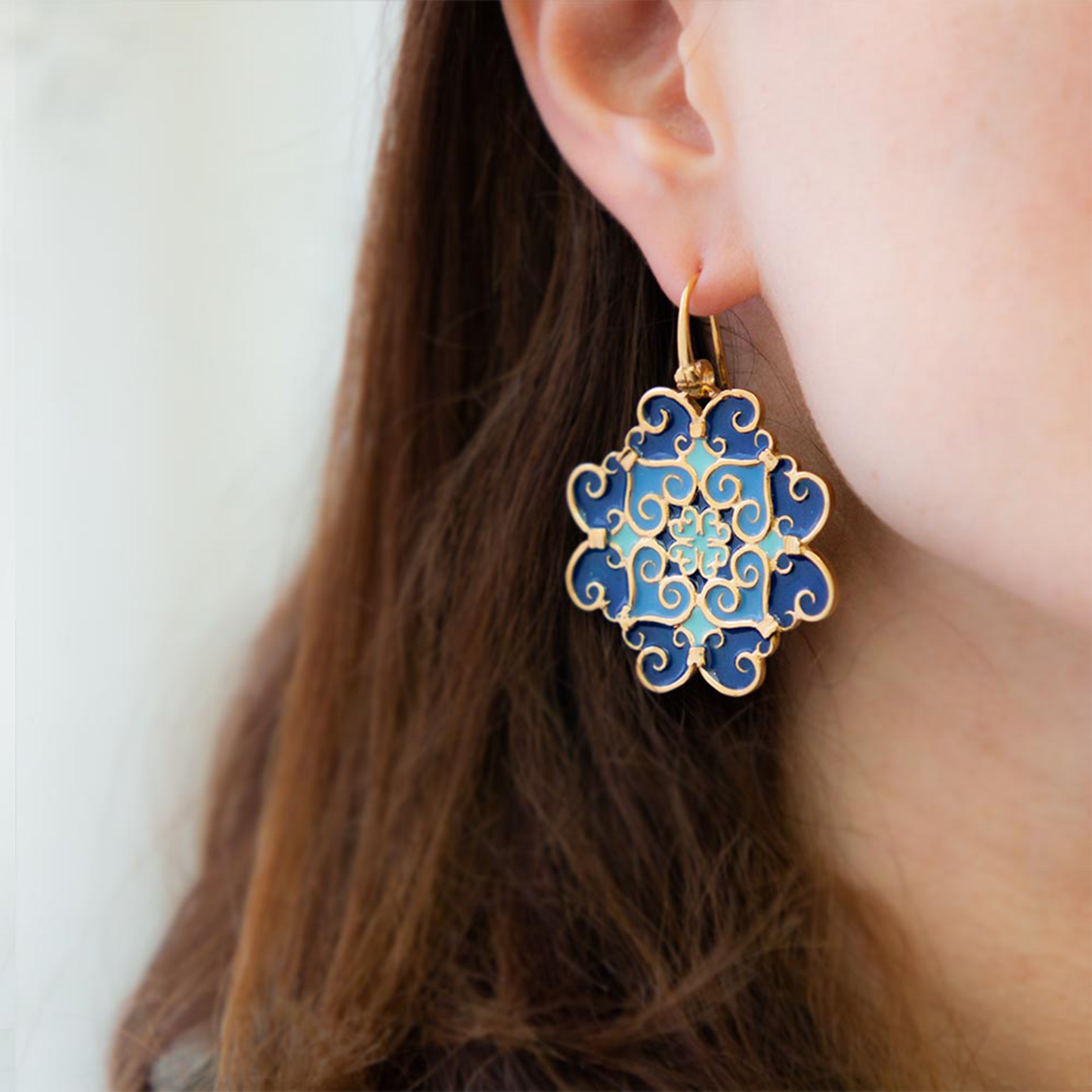 Orecchini Maiolica Azzurro e Blu