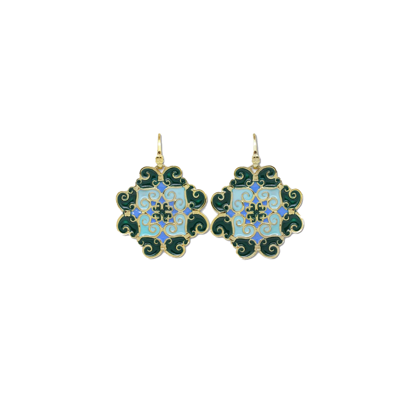 Orecchini Maiolica Azzurro e Verde