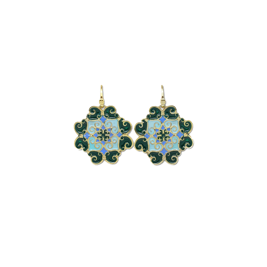 Orecchini Maiolica Azzurro e Verde