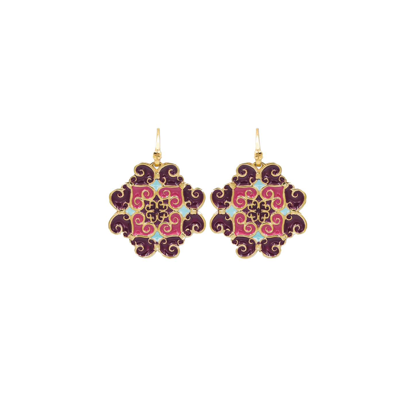 Orecchini Maiolica Vinaccia e Rosso