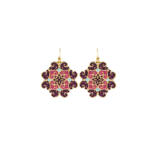 Orecchini Maiolica Vinaccia e Rosso
