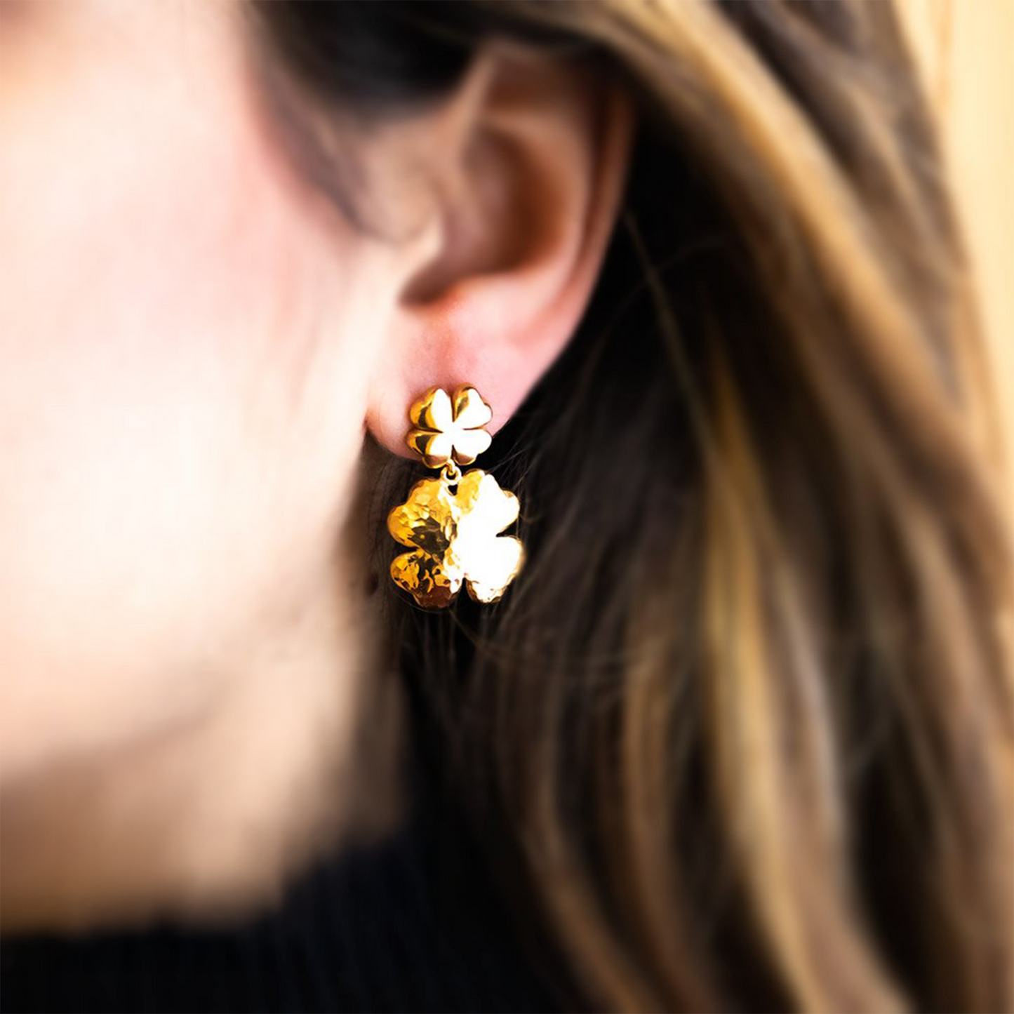 Orecchini Portafortuna Lucido e Martellato