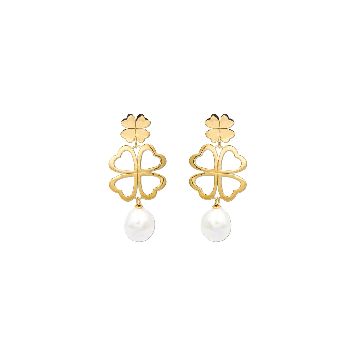 Orecchini Portafortuna Doppi con Perla