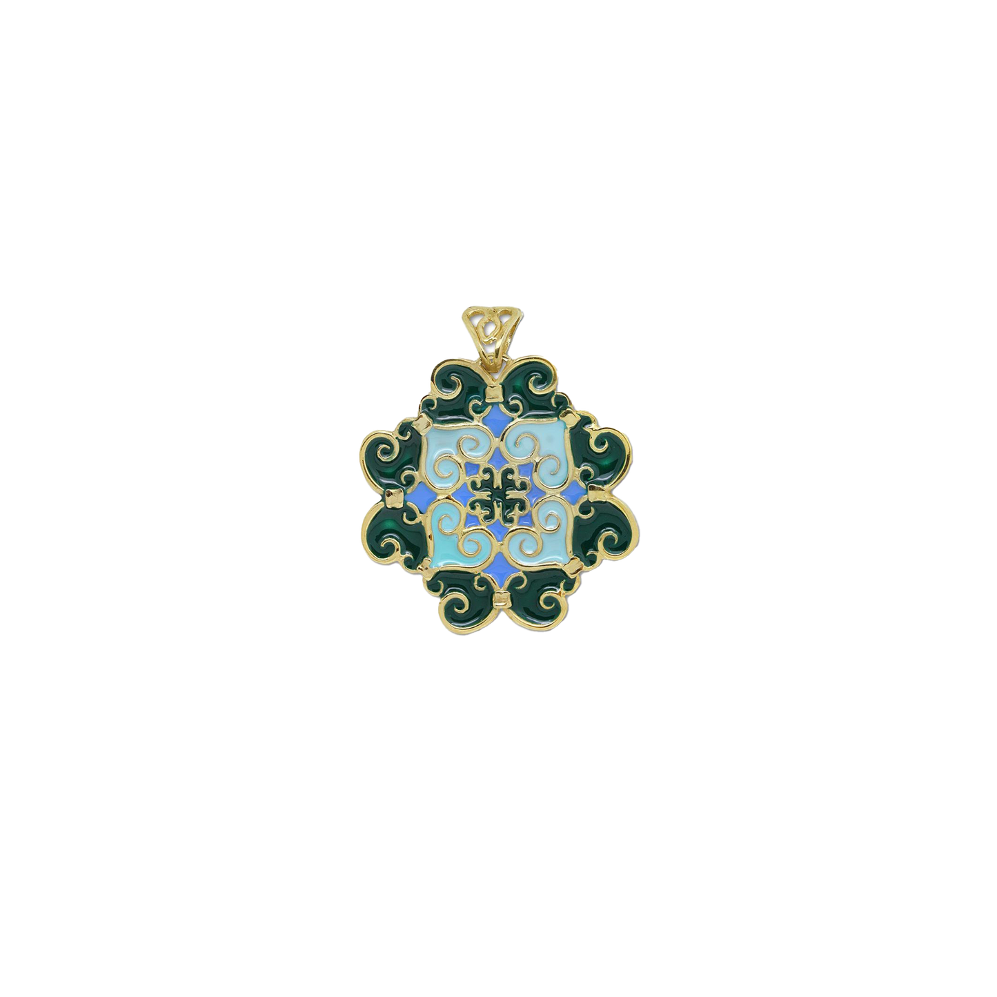 Pendente Maiolica Azzurro e Verde