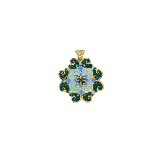 Pendente Maiolica Azzurro e Verde