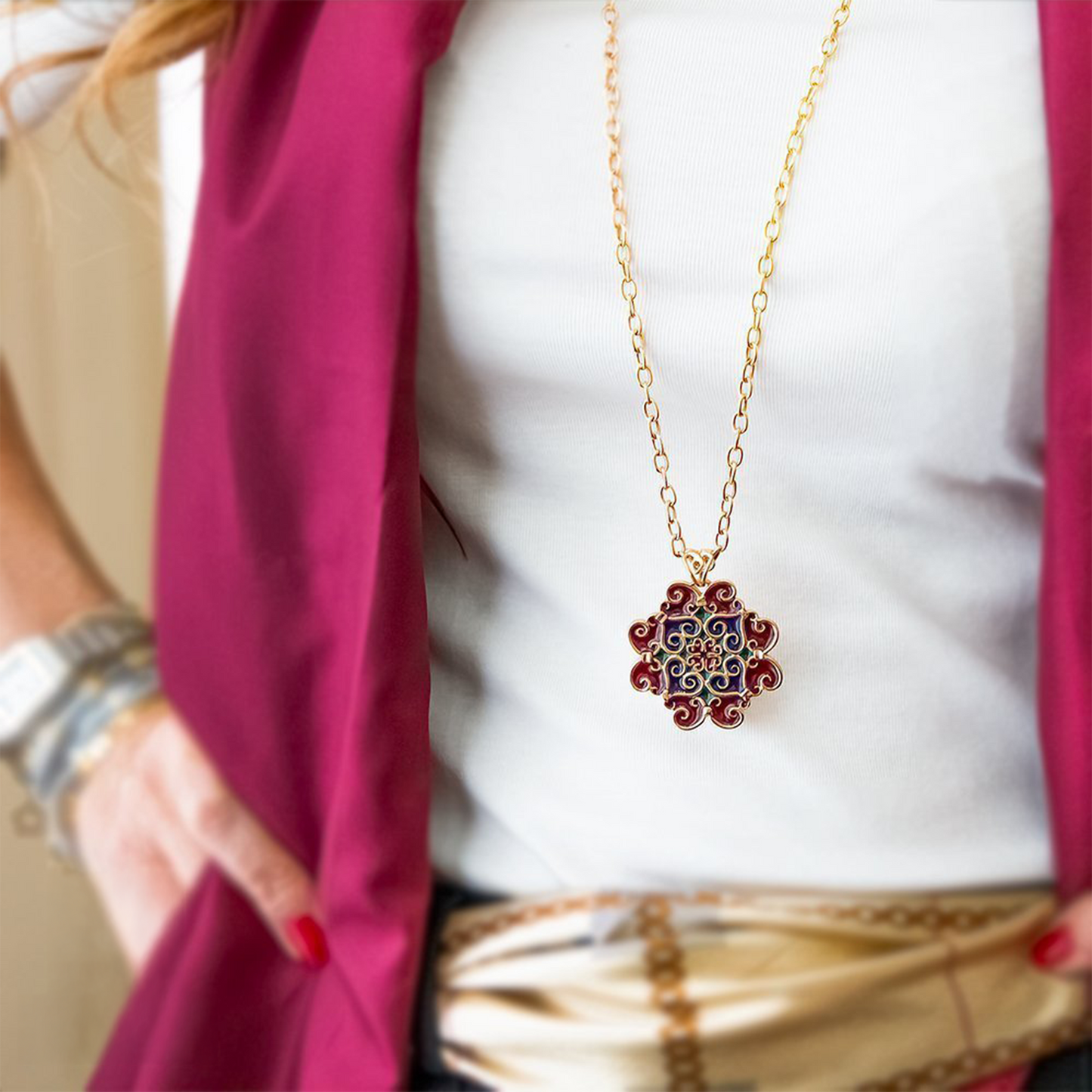 Pendente Maiolica Blu e Vinaccia